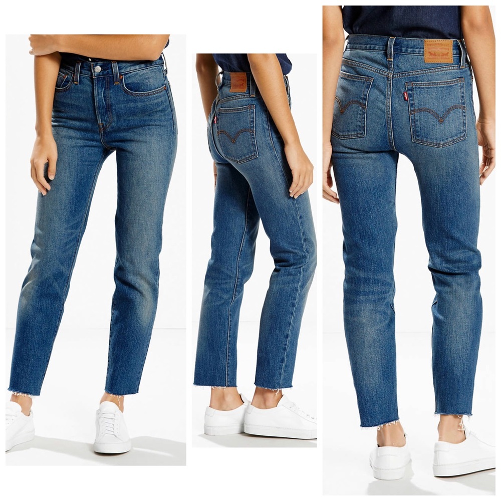 Levis Wedgie Fit Ankle Jean White Oak Cone Denim Size 29